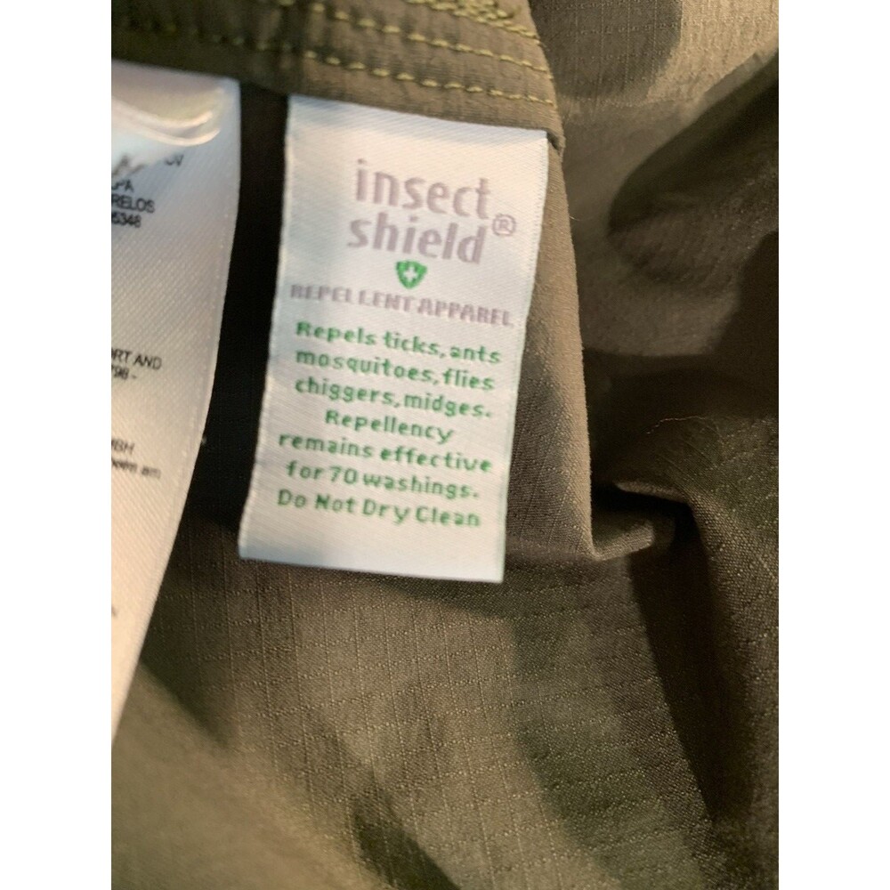 Vented Fishing Camping Insect Shield Olive Drab Canvas-Like EUC Small ExOfficio
